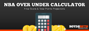 NBA Over Under Final Score Calculator (Scoring Pace Projections)